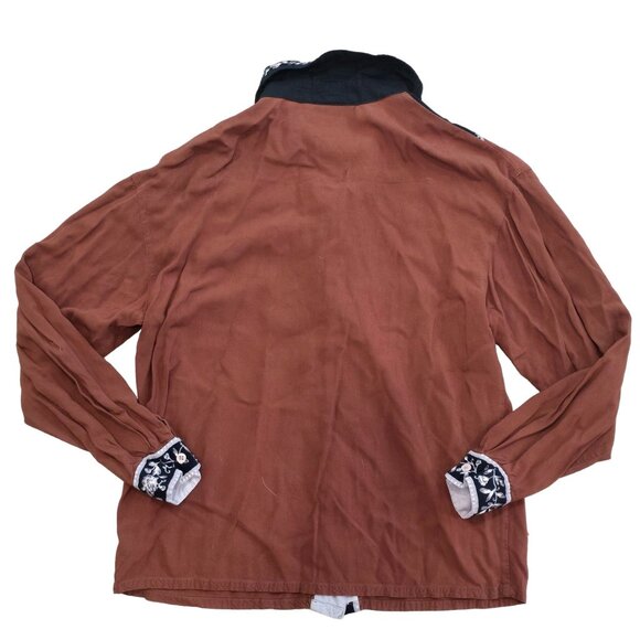 Vintage Together Womens Western Shirt With Floral design Brown 4H show shirt S - Picture 4 of 7